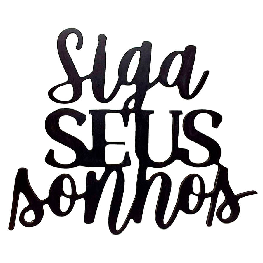 Enfeite Decorativo Para Parede Em Madeira Com Frase Siga Seus Sonhos F