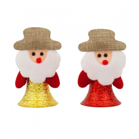 Jg Papai Noel Sino Vermelho Amarelo 11cm - Enfeite Natalino ampliada