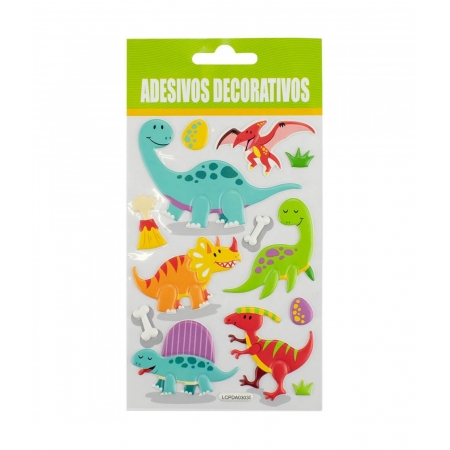 Adesivo Decorativo Dinossauros 19x10cm ampliada