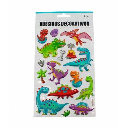 Adesivo Decorativo Dinossauros 25x14cm ampliada