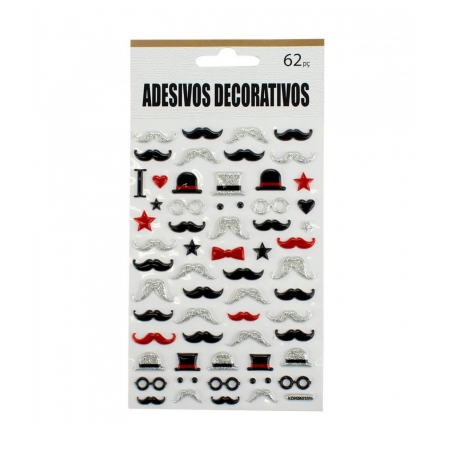 Adesivo Decorativo Bigode Senhor 19x10cm ampliada