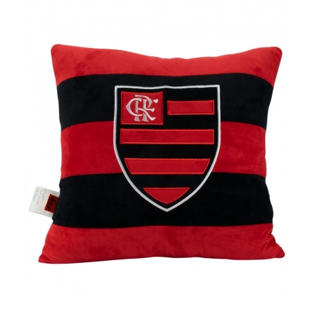 Almofada Quadrada Escudo Time 36x36cm - Flamengo ampliada