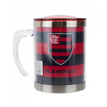 Caneca TÃ©rmica Com Tampa 450ml - Flamengo ampliada