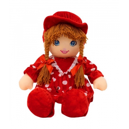 Boneca Vermelho CÃ­rculos Com ChapÃ©u 45cm ampliada