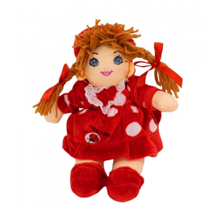 Boneca Vermelho CÃ­rculos Com ChapÃ©u 28cm ampliada