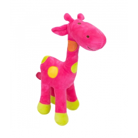 Girafa Rosa Com Pintas Coloridas 34cm - PelÃºcia ampliada