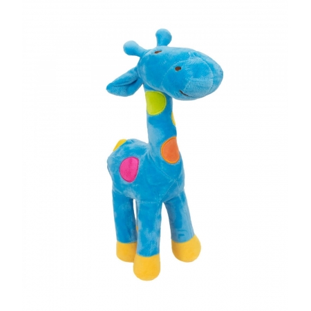 Girafa Azul Com Pintas Coloridas 34cm - PelÃºcia ampliada