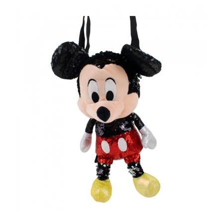Bolsa Formato PelÃºcia Mickey Lantejoulas 30cm - Disney ampliada