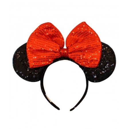 Tiara LaÃ§o Vermelho Orelhas Minnie Lantejoulas - Disney ampliada