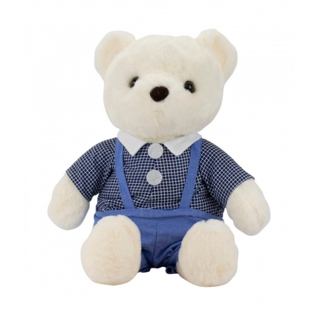  Urso Jardineira Azul 30cm - PelÃºcia ampliada