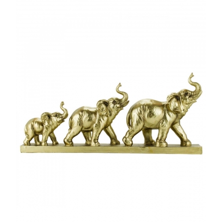 Elefante Dourado Crescendo 47cm - Resina Animais ampliada
