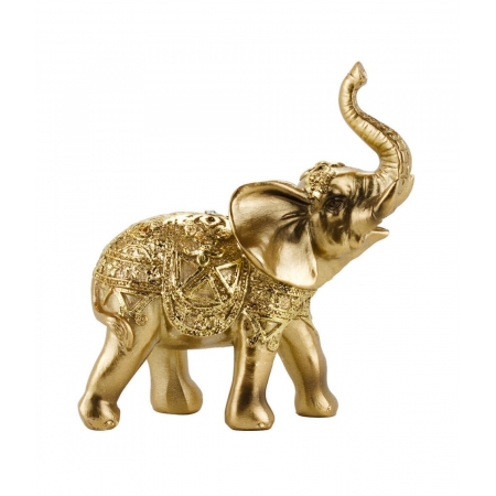 Elefante Dourado 11cm - Resina Animais ampliada