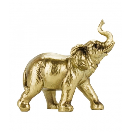 Elefante Dourado 19cm - Resina Animais ampliada