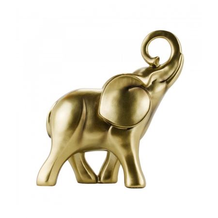 Elefante Dourado 17cm - Resina Animais ampliada