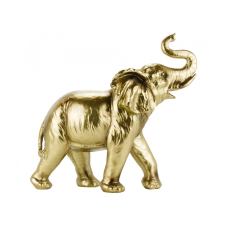 Elefante Dourado 24.5cm - Resina Animais ampliada
