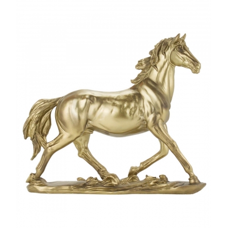 Cavalo Dourado 25cm - Resina Animais ampliada