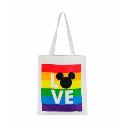 Bolsa Sacola Retangular Mickey Love Arco-Ãris 40x33cm - Disney ampliada