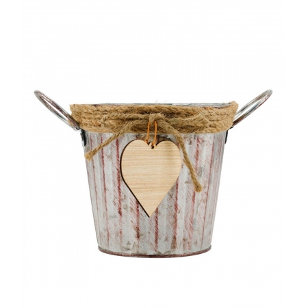 Balde Metal RÃºstico AlÃ§as MetÃ¡licas Jardinagem 12x13cm ampliada