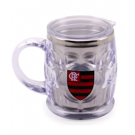 Caneca TÃ©rmica Com Tampa 500ml - Flamengo ampliada