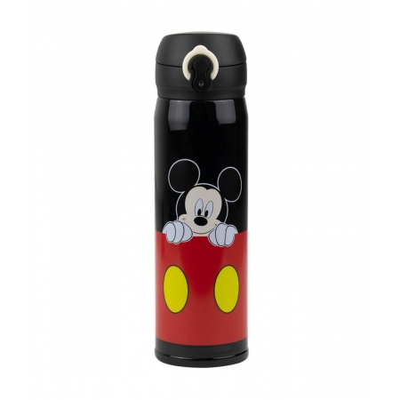 Garrafa TÃ©rmica Preta Mickey 400ml - Disney ampliada