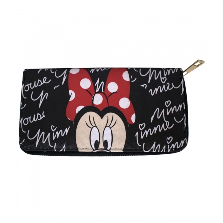 Carteira Rosto Minnie Preta - Disney ampliada