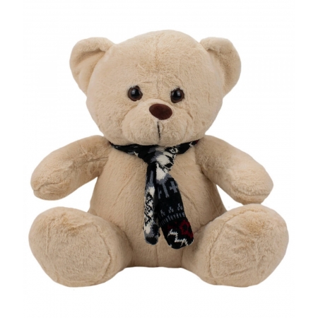 Urso de PelÃºcia Bege Sentado com Cachecol 77cm ampliada