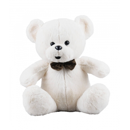 Urso Branco Sentado Gravata Borboleta 36cm - PelÃºcia ampliada