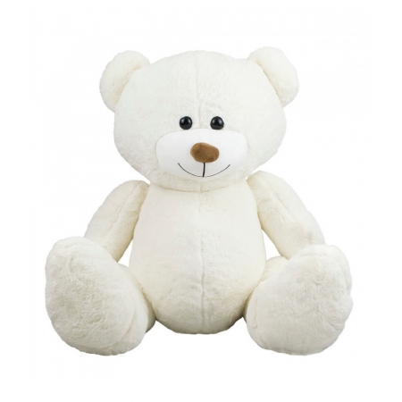 Urso Branco Sentado Sorriso 46cm - PelÃºcia ampliada