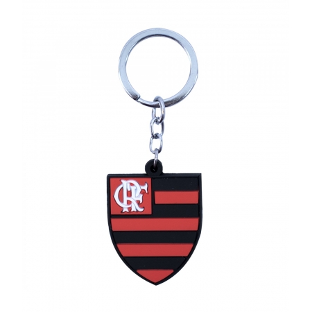 Chaveiro De Borracha Com BrasÃ£o De Time - Flamengo ampliada
