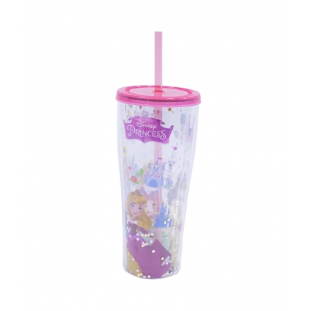 Copo Com Canudo Princesas Disney 360ml - Disney ampliada