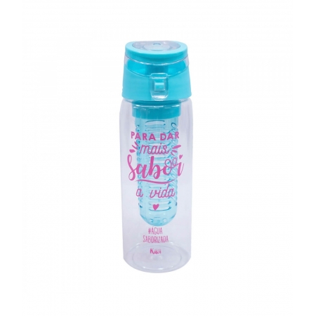 Garrafa Azul Com Infusor 650ml - Projeto Kiwi ampliada