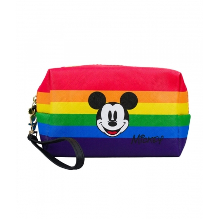 Necessaire Retangular Mickey Arco-Ãris 11x7x17cm - Disney ampliada