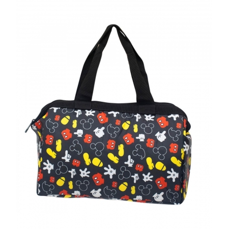 Bolsa TÃ©rmica Preta Partes Corpo Mickey 24x34x14cm - Disney ampliada