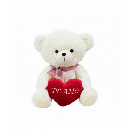 Urso Branco Te amo 45cm Foffy ampliada