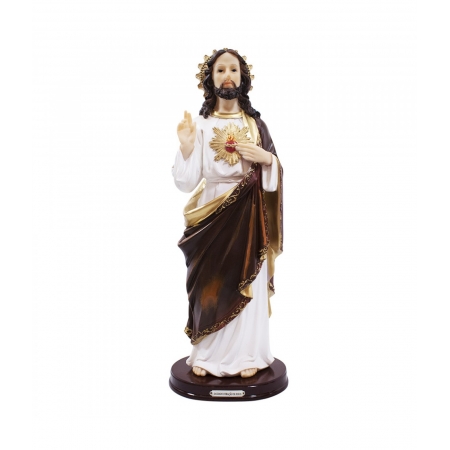 Sagrado CoraÃ§Ã£o De Jesus 40cm - Enfeite Resina ampliada