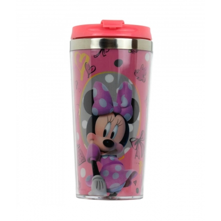 Copo TÃ©rmico Minnie Tampa Rosa 450ml - Disney ampliada