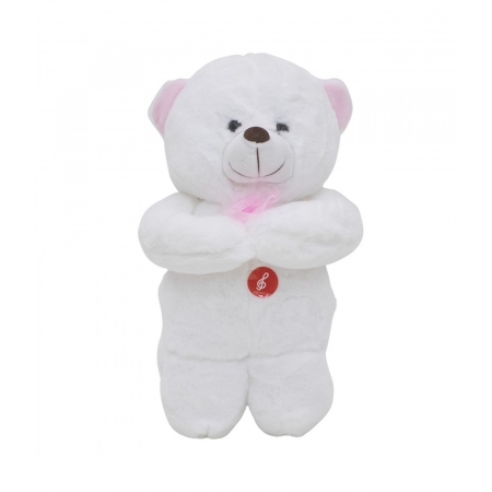 Urso LaÃ§o Rosa Rezando Pai Nosso 28cm - PelÃºcia ampliada