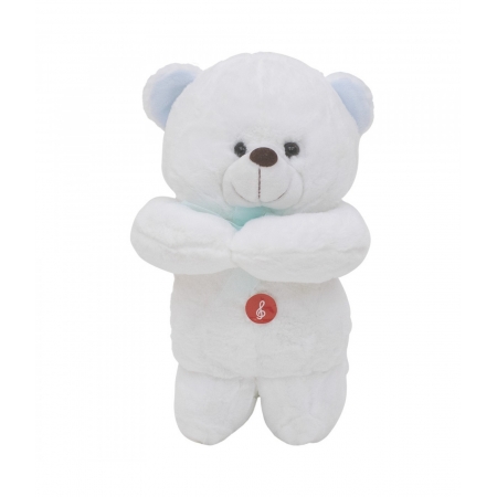 Urso LaÃ§o Azul Rezando Pai Nosso 28cm - PelÃºcia ampliada