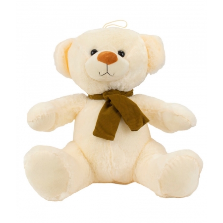 Urso Branco Sentado Cachecol 40cm - PelÃºcia ampliada