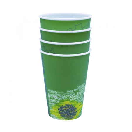 Jg. Com 4 Copos Verdes 3D 450ml - Brasil ampliada