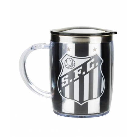 Caneca TÃ©rmica Com Tampa 450ml - Santos ampliada