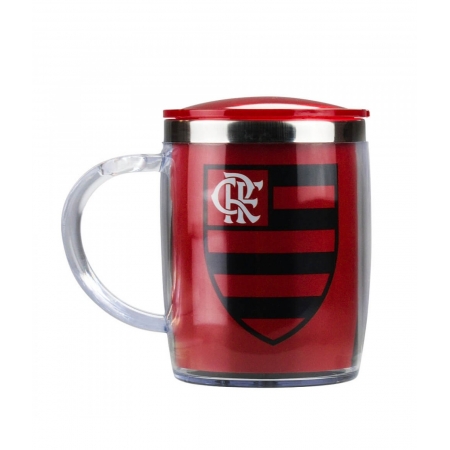 Caneca TÃ©rmica Com Tampa 450ml - Flamengo ampliada