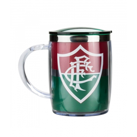 Caneca TÃ©rmica Com Tampa 450ml - Fluminense ampliada