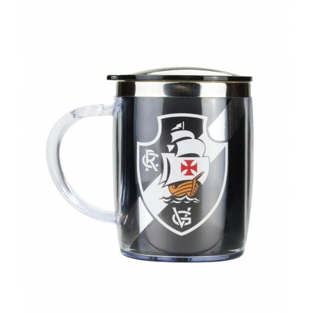 Caneca TÃ©rmica Com Tampa 450ml - Vasco ampliada