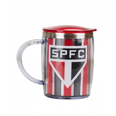 Caneca TÃ©rmica Com Tampa 450ml - SPFC ampliada