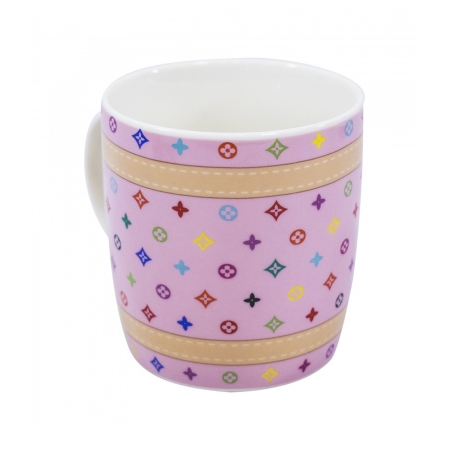 Caneca Porcelana Rosa 340ml ampliada