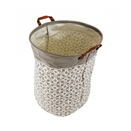 Porta Objetos Cesto Roupas Branco Cinza 44x37cm ampliada