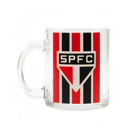 Caneca De Vidro Com Abridor De Garrafas 350ml - SPFC ampliada