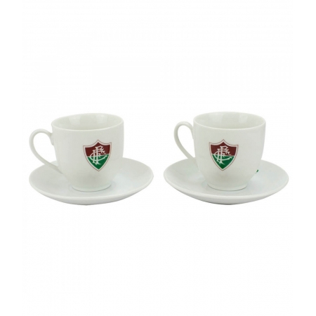 Jogo Com 2 XÃ­caras De Porcelana 180ml - Fluminense ampliada