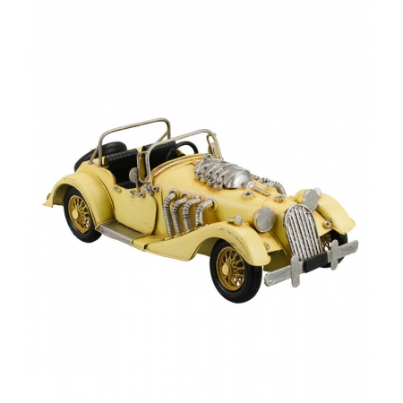 Carro Amarelo ConversÃ­vel 8x29x12,5cm Estilo RetrÃ´ - Vintage ampliada
